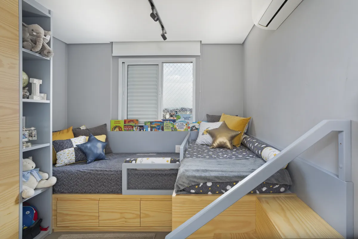Quarto do Apartamento Mont Blanc, projeto de interiores em Osasco - SP assinado pela Meira Martins (imagem 1 de 17)