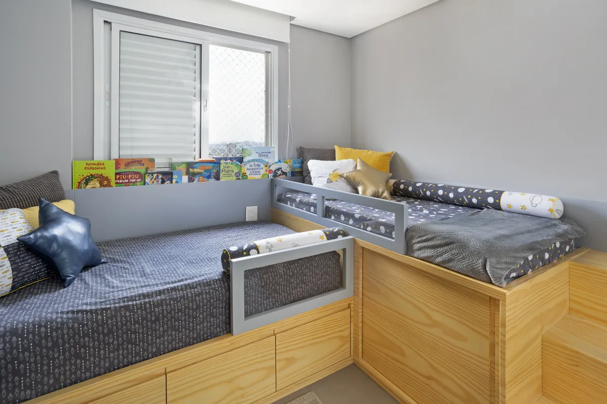 Quarto do Apartamento Mont Blanc, projeto de interiores em Osasco - SP assinado pela Meira Martins (imagem 5 de 17)