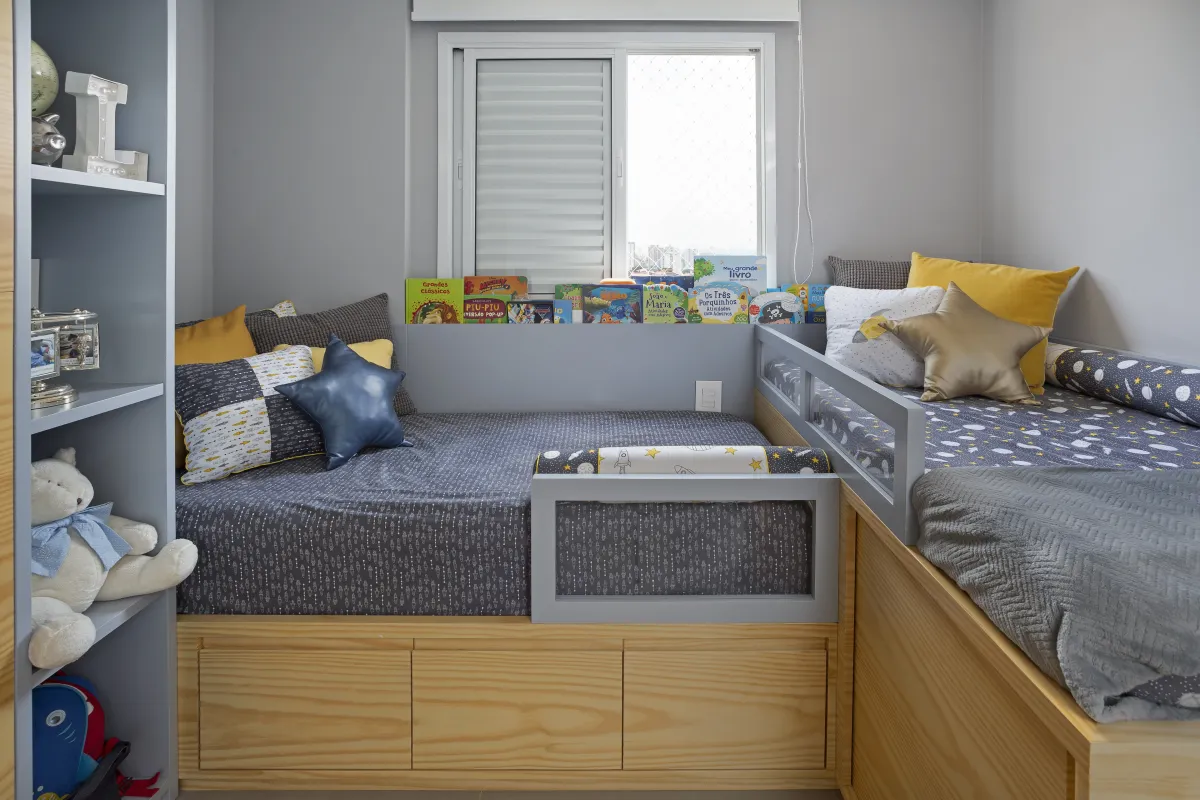 Quarto do Apartamento Mont Blanc, projeto de interiores em Osasco - SP assinado pela Meira Martins (imagem 8 de 17)